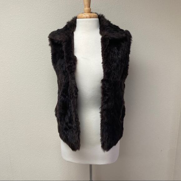 Adrienne Landau Rabbit Fur Vest in Brown Size S - Picture 2 of 9
